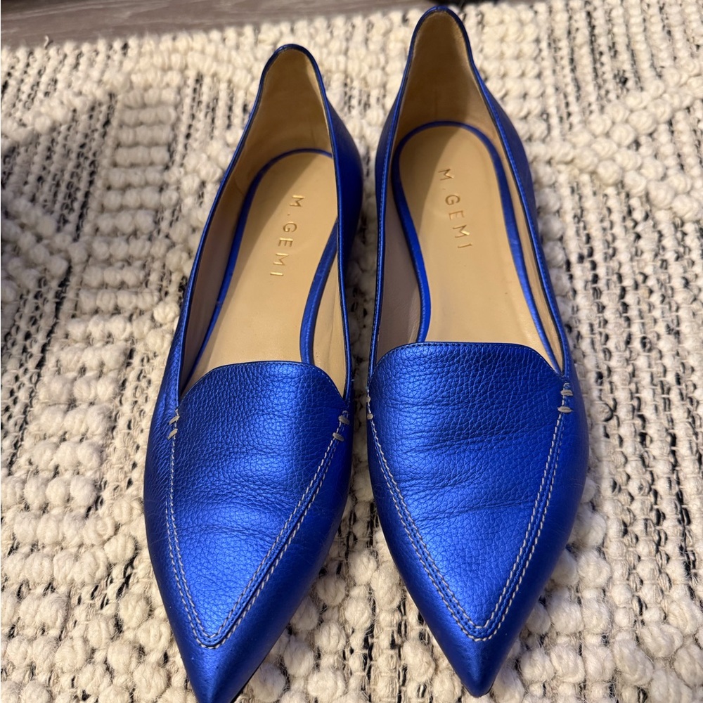 M. Gemi Women's Blue Leather Loafers